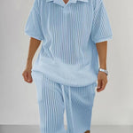Casual Loose Short-Sleeve Top And Shorts Set Mens Clothing
