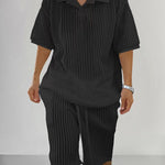 Casual Loose Short-Sleeve Top And Shorts Set Mens Clothing