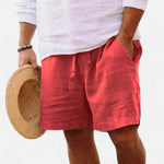 Summer Drawstring Shorts With Pockets Fashion Casual Solid Color Vacations Beach Pants Mens Clothing