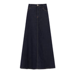 Women's Simple Design Slimming Dark Blue Denim Skirt