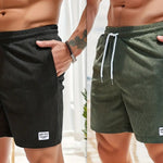Lace-up Drawstring Shorts Summer Corduroy Sports Short Pants Mens Clothing