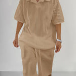 Casual Loose Short-Sleeve Top And Shorts Set Mens Clothing
