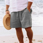 Summer Drawstring Shorts With Pockets Fashion Casual Solid Color Vacations Beach Pants Mens Clothing